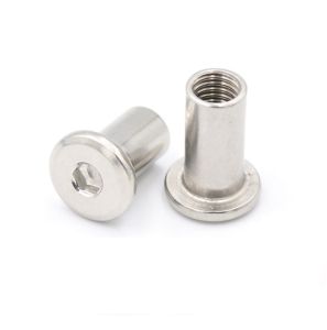 Set 10 cái M6M8 Tán dù đầu lục giác chìm dẹt M6M8 thép mạ niken trắng sáng như inox