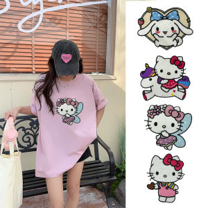 ผ้าปะติดปะต่อกันปักลายสุนัขแมว Kawaii Kitty Cat กระเป๋าผ้า DIY อุปกรณ์เย็บผ้า อุปกรณ์เสริมสำหรับการเย็บผ้า