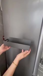 Giá Để Đồ Từ Tính Kim Loại Ba Tầng Không Cần Khoan Gắn Tường Dùng Cho Cửa Tủ Lạnh & Máy Giặt