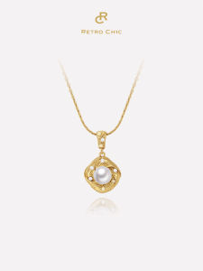 Retro Fashion Jewelry Pendant Gold Filigree Pearl