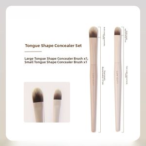 Love Beauty Detail Concealer Brush Flat Head Tongue Shape Makeup Artist Professional under Eye Circles Tear Groove Nose Line