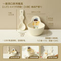 Bộ Bát Đĩa Sứ Gia Đình Blue Lotus Family Four People Three People Parent-Child Ceramic Bowl Spoon Set Home Use Daily. 