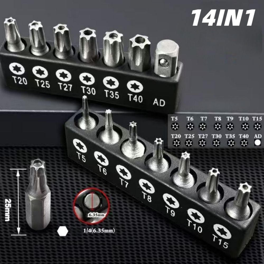 Torx Screwdriver Bit Set Tamper Proof Security Drill Bits 25mm Long ...