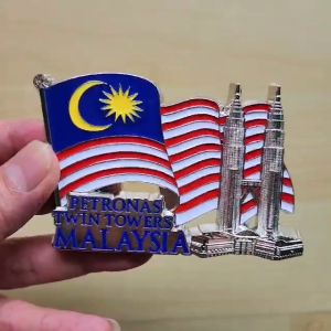 I Love Kuala Lumpur Malaysia Petronas Twin Tower KLCC Airplane / Flag Metal Fridge Magnet Deco Collectible Souvenir