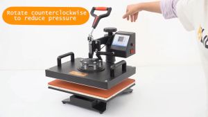 เครื่องกดความร้อน 6-in-1เครื่องกดความร้อนมัลติฟังก์ชั่นเครื่องรีดร้อนแบบสวิงถ้วยเสื้อยืดเครื่องกดความร้อนแบบ 360 องศาแบบถ้ว