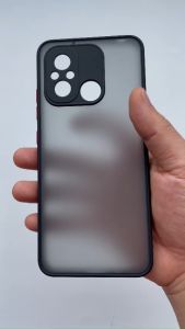 Ốp lưng cứng nhám mờ viền màu bảo vệ camera cho Xiaomi Redmi 12C