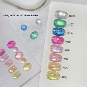 Gel Làm Móng Nghệ Thuật Hạt Thủy Tinh Lấp Lánh 1-8 Chiếc Màu Hồng Nhiều Màu Sắc Bong Bóng Nước Mắt Mèo Dành Cho Salon Chuyên Nghiệp 10ml