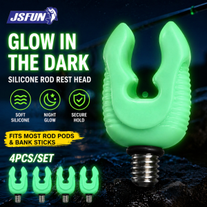 JSFUN FishingRod Holder Silicone Protective Cover with Threaded Base for Fishing Reel Alarm Bite Indicator Rod Stand Accessories