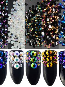 3mm Jelly Drill Flat Bottom Nail Drill 14 Facet Rainbow AB Drill Stick Shoe Drill Fashion Jewelry DIY Accessories