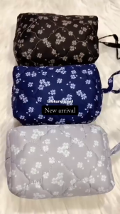 Telekung Travel Dalia Lightweight Compact Stretchable Mukena Muslimah for Umrah Hajj & Daily Prayer with Matching Bag in Floral Patterns