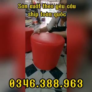 [Xả Kho - Giá Xưởng]Ghế Đôn Tròn Sofa Màu Đỏ Ghế Bàn Trang Điểm Loại Tròn