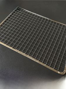 Disposable Rectangular Barbecue Net Fried Food Drying Grid Edge Oil Draining Barbecue Grill Meat Roasting Tool BBQ Sieve