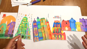 Mainan Edukasi Kreatif Anak-35Pcs DIY Rainbow Scratches Paint Kit Seni Penanda Buku Menyenangkan Kartu Pos Grafiti Buatan Tangan