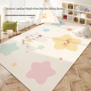 XXM | Cute Cartoon PVC Leather Wipeable Stain-Resistant Water-Repellent Carpet