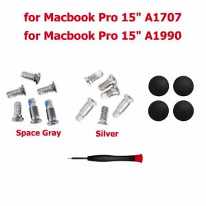 New For Macbook Pro Retina 15" A1707 A1990 Silver / Space Gray Bottom Case Screw and Rubber Feet 2016 2017 2018 2019 Years