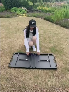【Factory direct sale】Outdoor tactical table multifunctional foldable aluminum alloy hydraulic BBQ table camping equipment