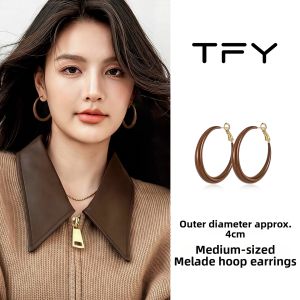 TFY | Vintage Hong Kong Style Brown Earrings
