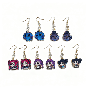 2/3/4/5Pair Punk K-Pop Demon Hunters Acrylic Earrings for Women Mira Rumi ZoeyDerpy Tiger Design Pendant Ear Accessory Fans Gift