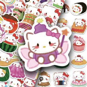 Soft Hellokitty Stickers 124 Pieces Waterproof Cartoon Creative Cute Notebook Phone Decorative Paper Craft Supplies
