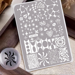 1 Cái Mẫu Dập Hình Trang Trí Móng Tay Phong Cách Gothic Bohemian Họa Tiết Đường Nét Không Đều Thiết Kế Có Hoa Văn Chất Liệu Thép Không Gỉ Dụng Cụ Không Cần Vẽ Tay