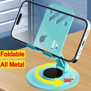 Luxury Metal Desktop Cellphone Holder Stands Foldable 360 Degree Rotatable Phone Bracket for IPhone IPad Samsung Tablet Xiaomi
