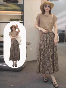 NUMEN BUTTON | Bohemian Style A-line Skirt Slimming