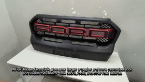 CPO FORD RANGER 2018+ front GRILL (RAPTOR STYLE) BLACK/RED (11713)