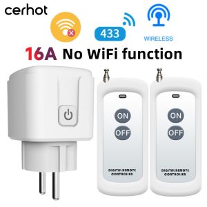 Cerhot 16A EU RF433 Socket Wireless Remote Control Switch Power Plug Button On/Off Outlet Set for Lamps and Household Applianc