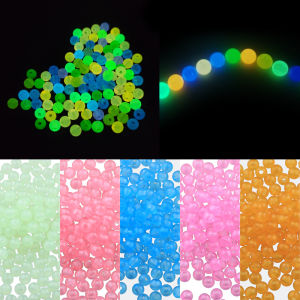 50~200pcs Luminous White Green Blue Glow In The Dark Spacer Acrylic Round Loose Beads For Jewelry Making DIY Bracelets 6/8/10MM