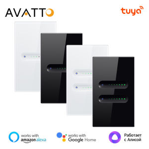 AVATTO Tuya WiFi/ZigBee 1/2 Gang Smart Dimmer Switch Dimmer Light Switch Touch Panel Adjust Light BrightnessAlexa Google Home