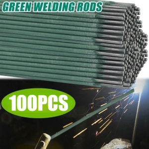 100Pcs High Strength Durable Carbon Steel Green Skin Welding Rod AC/DC Dual-purpose Welding Stick Stable Low Melting Point Welding Accessories