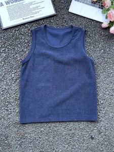 LIUBU | Dragon Patterned Navy Blue Summer Sleeveless Tee