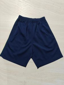 School Uniform Shorts Loose Running Breathable Back White Strip Fluorescent Green Front Blue Cotton Lycra Large Size