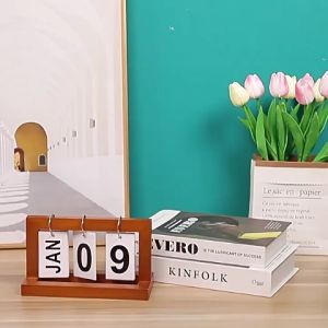 Ins Nordic Wooden Creative Flip Wooden Desk Calendar