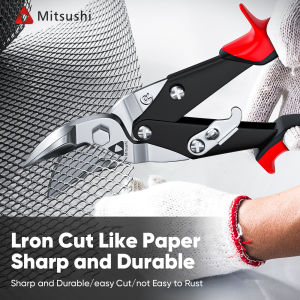 Scissors Mitsushi 10 Inches 250mm LEFT/STRAIGHT/RIGHT Metal Sheet Cutter Aviation Snip Scissors Metal Cutter Shear For Cut Sheet Metal Cutting Tools