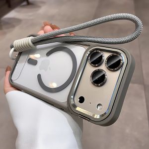 szhaiyu | Lens Camera Bracket for Magsafe Wireless Charge Wrist Strap Phone Case for IPhone 17 Pro Max Air 16 15 14 11 12 13 Pro Cover