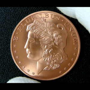 1 AVDP Oz Morgan .999 Fine Copper Round Coin UM USA Traditional Heraldic Eagle 1 Oz Copper Round Coin COPPERMAN