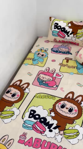 Sprei Motif Karakter Labubu Bestseller Berkualitas Premimum Nyaman Set Sarung Bantal Sarung Guling