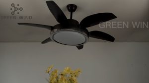 GREEN WIND Ceiling Fan Light 52 inch Big Size Nordic Ceiling Fan with Light and Remote Control 3 Color Chandelier Decoration 6 Speed Fan Lamp