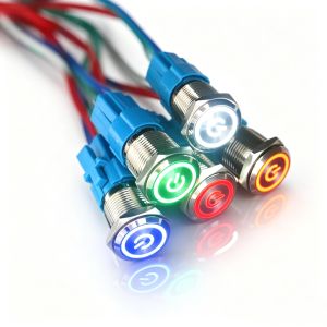 1set 16mm 12-24V/220V LED Metal Button Switch Light Self-Lock/Momentary reset Button