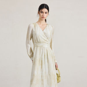 Yigue | Chinese Style Long Sleeve Dress Women Unique Elegance