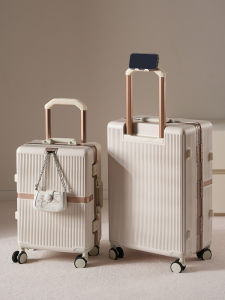 Aluminum Frame Luggage Carry-On Suitcase 2025 New Womens Mens Travel Bag Fashion Trend Zipper Closure Wheel Spinners TSA Lock