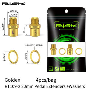 Risk | Risk Bike Pedal Extended Axle Core 16mm 20mm Bicycle Axis Converter Pedal Extension with Gasket Bike Self-lock Pedal Extender