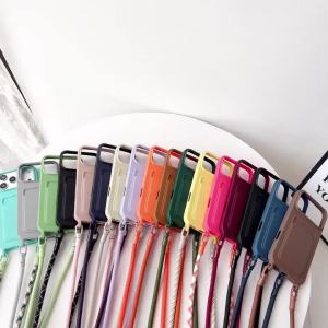 Crossboby Lanyard Rope Phone Case For iPhone 17 Air 16 15 14 Plus 13 12 11 Pro Max Silicone Card Package Fall Prevention Cover