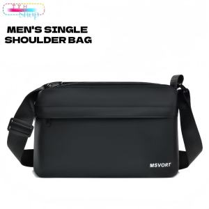 Scratch Resistant Splashproof Casual Men Crossbody Sling Bag Lightweight Oxford Canvas Durable Simple Stylish Shoulder Bag