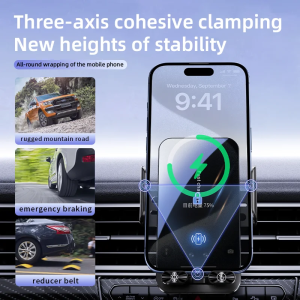 new Magnetic Charger 15W Wireless Car Phone Holder with Cable Fast Charging Infrared Sensing Car Mount for iPhone Android Free Shipping