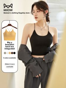 miiow | Cat Lady U-Neck Camisole Tank Top Womens Underwear Summer Outdoor Wear Bralette Top Sweet Style Slim Fit Short Length