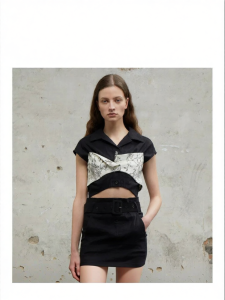 Autumn Winter Patchwork Short Sleeve Printed Shirt