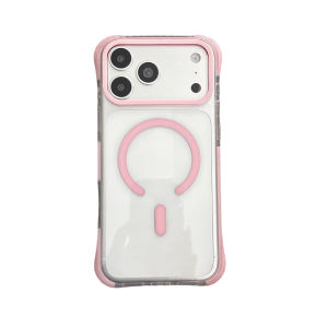 Simple Fashion Transparent For MagSafe Magnetic Phone Case For iPhone 17 16 15 14 13 Pro Max Four Corner Airbag Shockproof Cover