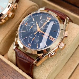 OLEVS jam tangan pria mewah dan elegan 2024 ori tahan air fase bulan dial desain kronograf Bisnis kasual